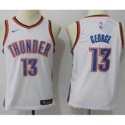 Nike Oklahoma City Thunder #13 Paul George White Youth NBA Swingman Association Edition Jersey