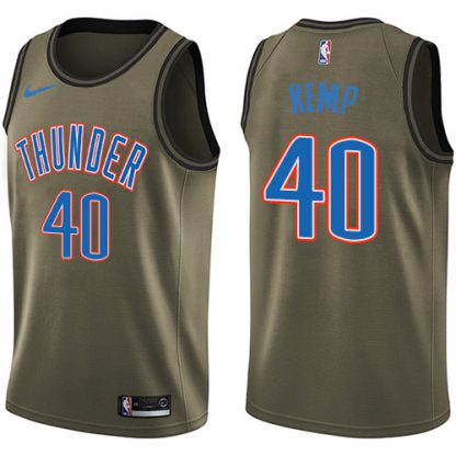 Nike Oklahoma City Thunder #40 Shawn Kemp Green Salute to Service Youth NBA Swingman Jersey