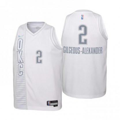 Oklahoma City Oklahoma City Thunder #2 Shai Gilgeous-Alexander Youth Nike White 2021/22 Swingman Jersey - City Edition