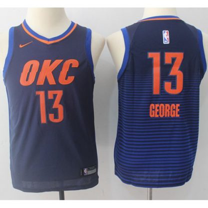 Nike Oklahoma City Thunder #13 Paul George Navy Blue Youth NBA Swingman Statement Edition Jersey