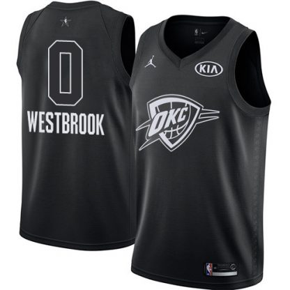 Nike Oklahoma City Thunder #0 Russell Westbrook Black Youth NBA Jordan Swingman 2018 All-Star Game Jersey