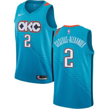 Nike Oklahoma City Thunder #2 Shai Gilgeous-Alexander Turquoise NBA Swingman City Edition 2018/19 Jersey