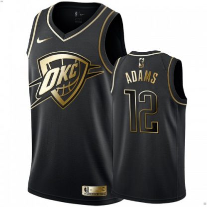 Nike Oklahoma City Thunder #12 Steven Adams Men's Black Golden Edition Swingman NBA Jersey