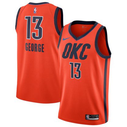 Nike Oklahoma City Thunder #13 Paul George Orange NBA Swingman Earned Edition Jersey