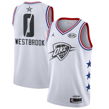 Oklahoma City Thunder #0 Russell Westbrook White NBA Jordan Swingman 2019 All-Star Game Jersey