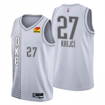 Oklahoma City Oklahoma City Thunder #27 Vit Krejci Men's Nike Gray 2021/22 Swingman NBA Jersey - City Edition