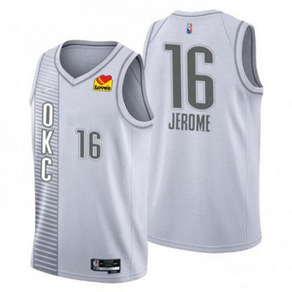 Oklahoma City Oklahoma City Thunder #16 Ty Jerome Men's Nike Gray 2021/22 Swingman NBA Jersey - City Edition