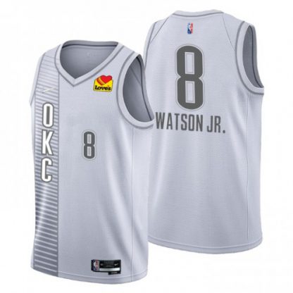 Oklahoma City Oklahoma City Thunder #8 Paul Watson Jr. Men's Nike Gray 2021/22 Swingman NBA Jersey - City Edition