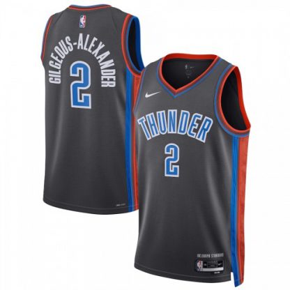 Oklahoma City Oklahoma City Thunder #2 Shai Gilgeous-Alexander Unisex Nike Gray 2022-23 Swingman Jersey - City Edition
