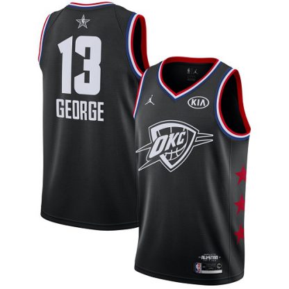 Oklahoma City Thunder #13 Paul George Black NBA Jordan Swingman 2019 All-Star Game Jersey