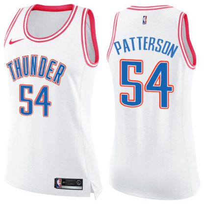 Nike Oklahoma City Thunder #54 Patrick Patterson White/Pink Women's NBA Swingman Fashion Jersey