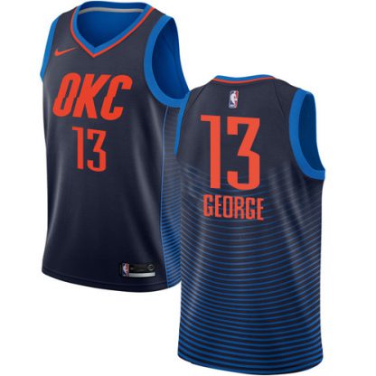 Nike Oklahoma City Thunder #13 Paul George Navy Blue Women's NBA Swingman Statement Edition Jersey