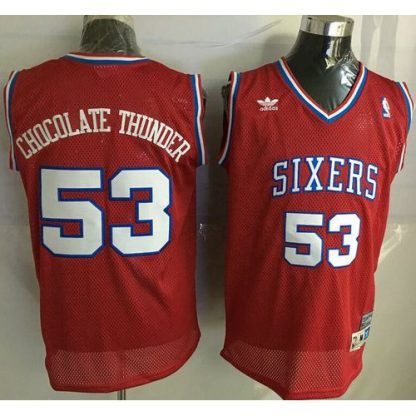 Philadelphia 76ers #53 Darryl Dawkins Red Throwback Chocolate Oklahoma City Thunder Stitched NBA Jersey
