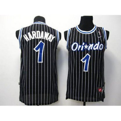Orlando Magic #1 Penny Hardaway Black Throwback Stitched NBA Jersey