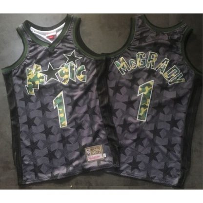 Mitchell And Ness Camo Swingman Orlando Magic #1 Tracy Mcgrady Black Stitched NBA Jersey