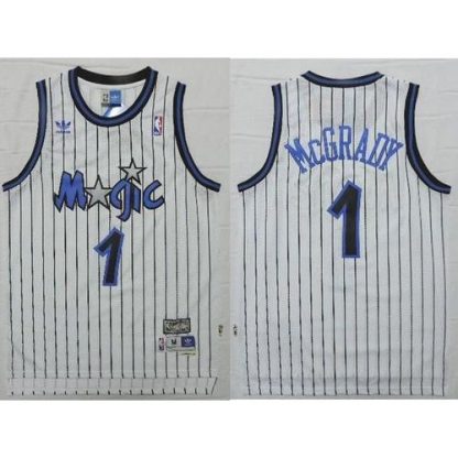 Orlando Magic #1 Tracy Mcgrady White Throwback Stitched NBA Jersey