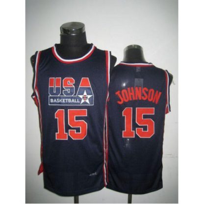 Team USA #15 Orlando Magic Johnson Dark Blue 2012 USA Basketball Retro Stitched NBA Jersey