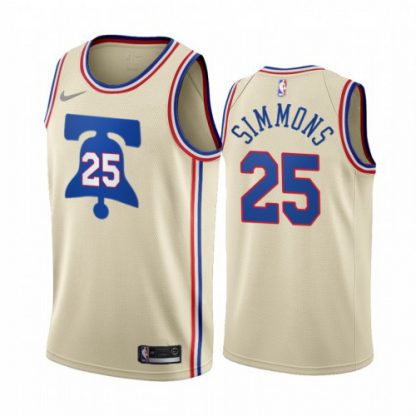 Philadelphia Philadelphia 76ers #25 Ben Simmons Cream Women's NBA Swingman 2020-21 Earned Edition Jersey