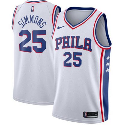 Nike Philadelphia 76ers #25 Ben Simmons White Women's NBA Swingman Association Edition Jersey