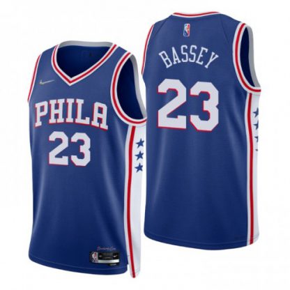 Nike Philadelphia 76ers #23 Charles Bassey Royal Men's 2021-22 NBA 75th Anniversary Diamond Swingman Jersey - Icon Edition