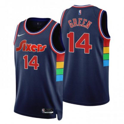 Nike Philadelphia 76ers #14 Danny Green Navy Men's NBA 75th Anniversary Diamond Swingman Jersey - Icon Edition