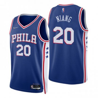 Nike Philadelphia 76ers #20 Georges Niang Royal Men's 2021-22 NBA 75th Anniversary Diamond Swingman Jersey - Icon Edition
