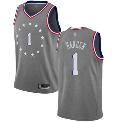 Nike Philadelphia 76ers #1 James Harden Gray NBA Swingman City Edition 2018/19 Jersey
