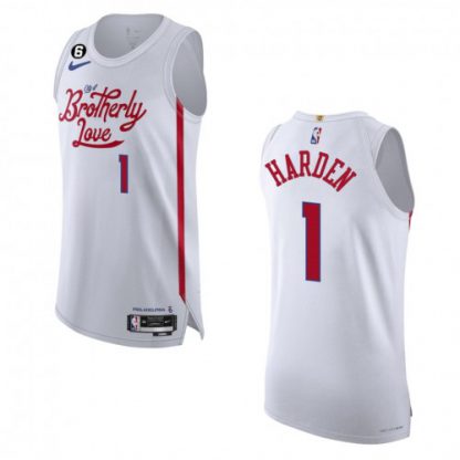 Philadelphia Philadelphia 76ers #1 James Harden Nike White 2022-23 Authentic Jersey - City Edition