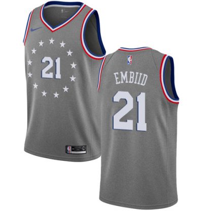 Nike Philadelphia 76ers #21 Joel Embiid Gray NBA Swingman City Edition 2018/19 Jersey