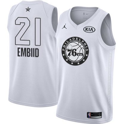 Nike Philadelphia 76ers #21 Joel Embiid White Youth NBA Jordan Swingman 2018 All-Star Game Jersey