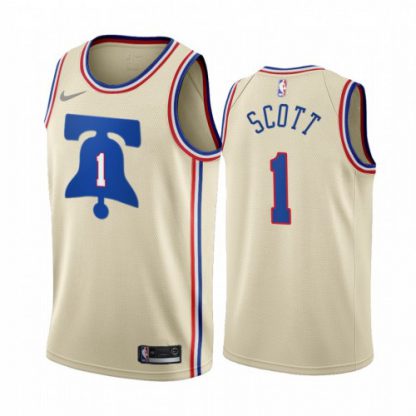 Philadelphia Philadelphia 76ers #1 Mike Scott Cream Women's NBA Swingman 2020-21 Earned Edition Jersey