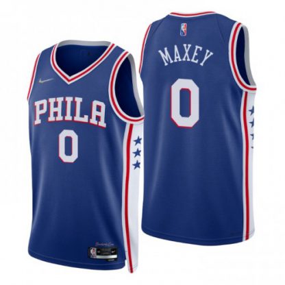 Nike Philadelphia 76ers #0 Tyrese Maxey Royal Men's 2021-22 NBA 75th Anniversary Diamond Swingman Jersey - Icon Edition