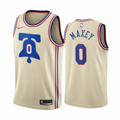 Philadelphia Philadelphia 76ers #0 Tyrese Maxey Cream Youth NBA Swingman 2020-21 Earned Edition Jersey