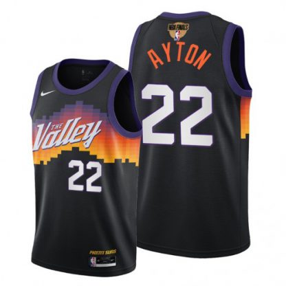 Nike Phoenix Suns #22 Deandre Ayton Men's 2021 NBA Finals Bound City Edition Jersey Black
