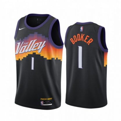 Nike Phoenix Suns #1 Devin Booker Black Youth NBA Swingman 2020-21 City Edition Jersey