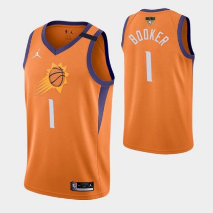 Phoenix Phoenix Suns #1 Devin Booker Youth 2021 NBA Finals Bound Statement Edition NBA Jersey Orange