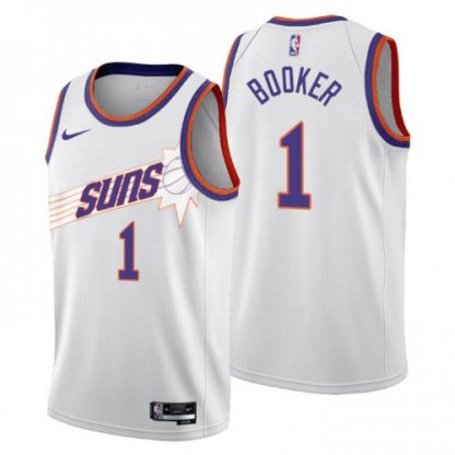 Nike Phoenix Suns #1 Devin Booker Men's 2022-23 City Edition NBA Jersey - Cherry Blossom White