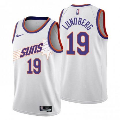 Nike Phoenix Suns #19 Gabriel Lundberg Men's 2022-23 City Edition NBA Jersey - Cherry Blossom White