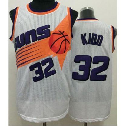Phoenix Suns #32 Jason Kidd White Throwback Stitched NBA Jersey
