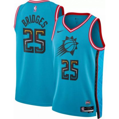 Phoenix Phoenix Suns #25 Mikal Bridges Unisex Nike Turquoise 2022-23 Swingman Jersey - City Edition