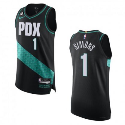 Portland Portland Trail Blazers #1 Anfernee Simons Nike Black 2022-23 Authentic Jersey - City Edition