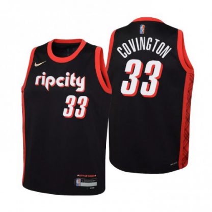 Portland Portland Trail Blazers #33 Robert Covington Youth Nike Black 2021/22 Swingman Jersey - City Edition
