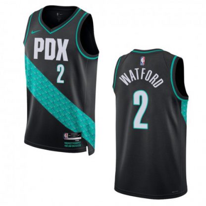 Portland Portland Trail Blazers #2 Trendon Watford Unisex Nike Black 2022-23 Swingman Jersey - City Edition