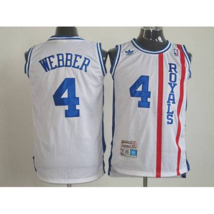 Sacramento Kings #4 Chris Webber White Throwback Stitched NBA Jersey