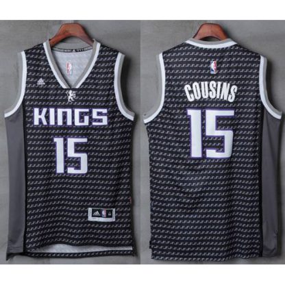 Sacramento Kings #15 DeMarcus Cousins Black New Stitched NBA Jersey
