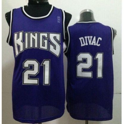 Sacramento Kings #21 Vlade Divac Purple Throwback Stitched NBA Jersey