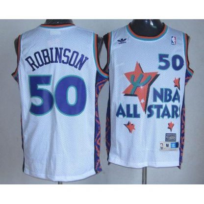 San Antonio Spurs #50 David Robinson White 1995 All-Star Throwback Stitched NBA Jersey