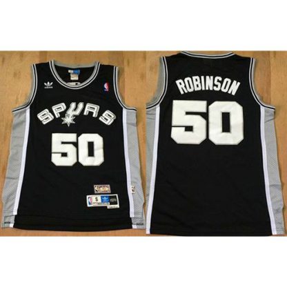 San Antonio Spurs #50 David Robinson Black Throwback Stitched NBA Jersey