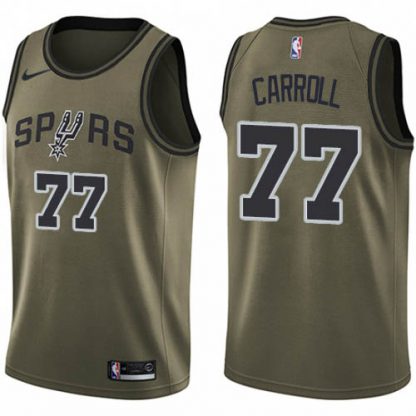 Nike San Antonio Spurs #77 DeMarre Carroll Green NBA Swingman Salute to Service Jersey