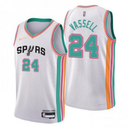 San Antonio San Antonio Spurs #24 Devin Vassell Men's Nike White 2021/22 Swingman NBA Jersey - City Edition
